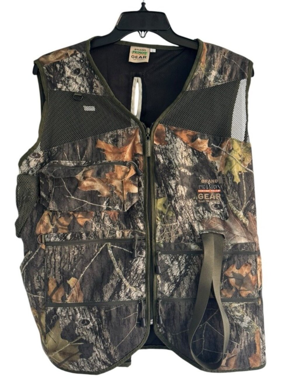 Primos Hunting Calls Vest Men's Sz  L Field Recon Team Mesh Camo Shooting